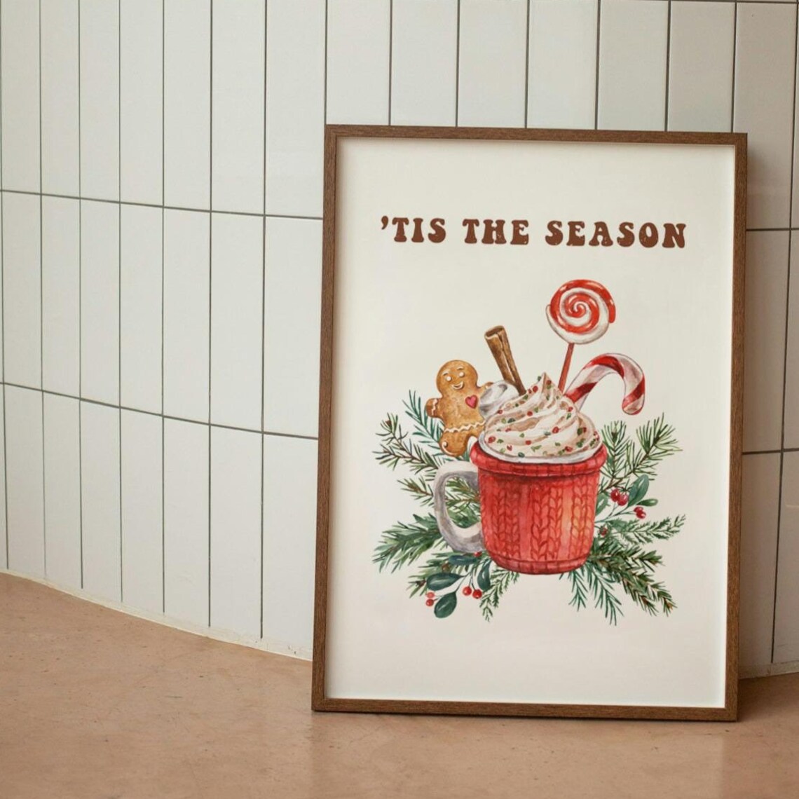 Hot Chocolate Christmas Bar Sign Poster