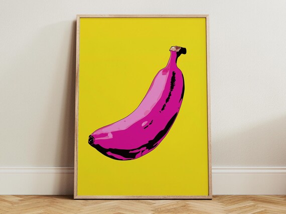 Banana Print Banana Illustration Abstract Wall Art Banana Wall Art Print Kitchen Wall Art Modern Fruit Print 4