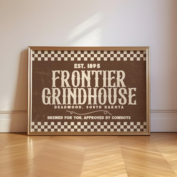 Cowboy Style Coffee Shop, Old West Kitchen Art Print
