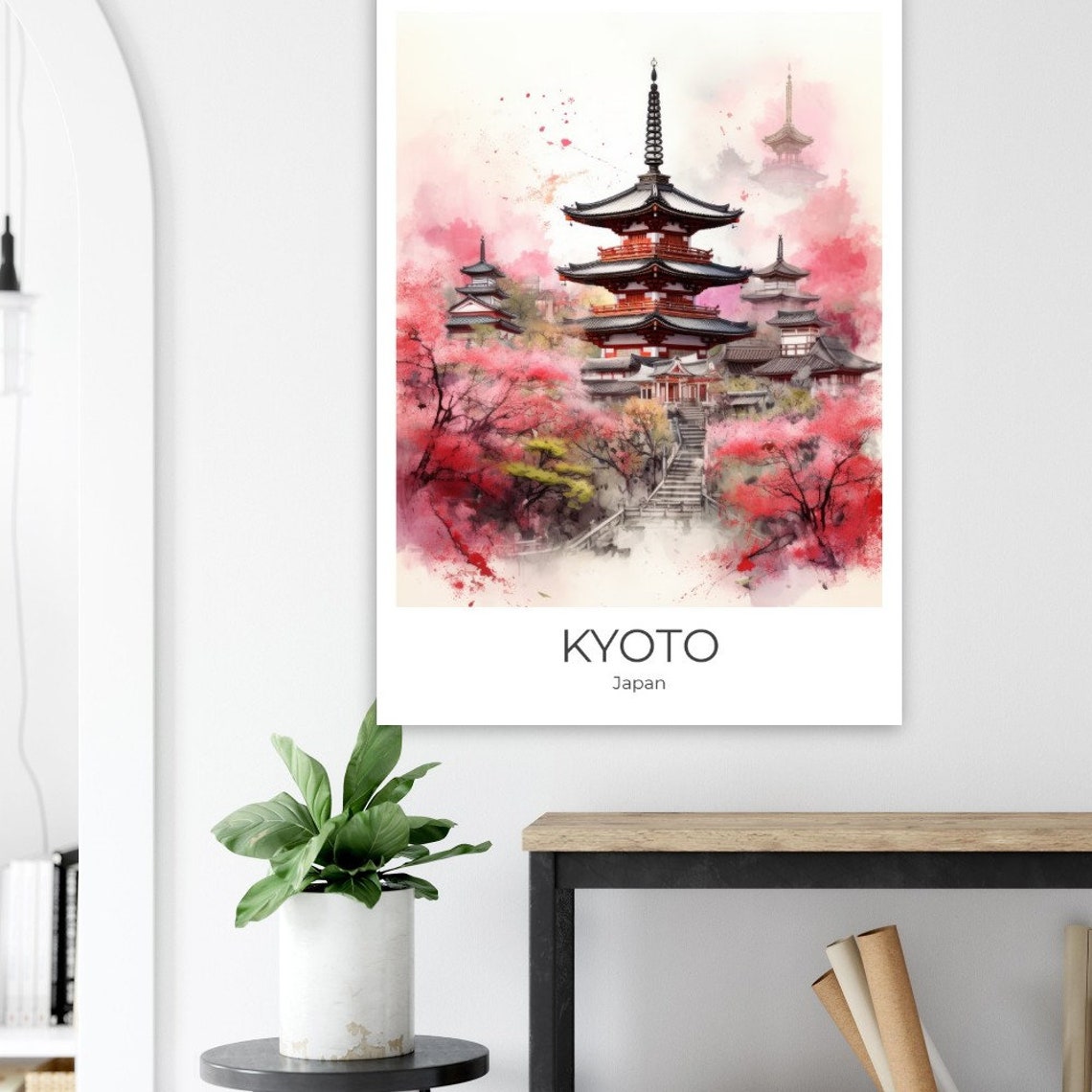 Kyoto Travel Poster Watercolor Japan Memory Kyoto Gift Kyoto Wall Decoration Japan Art Kyoto Travel Memory Kyoto Travel Poster - Image 4