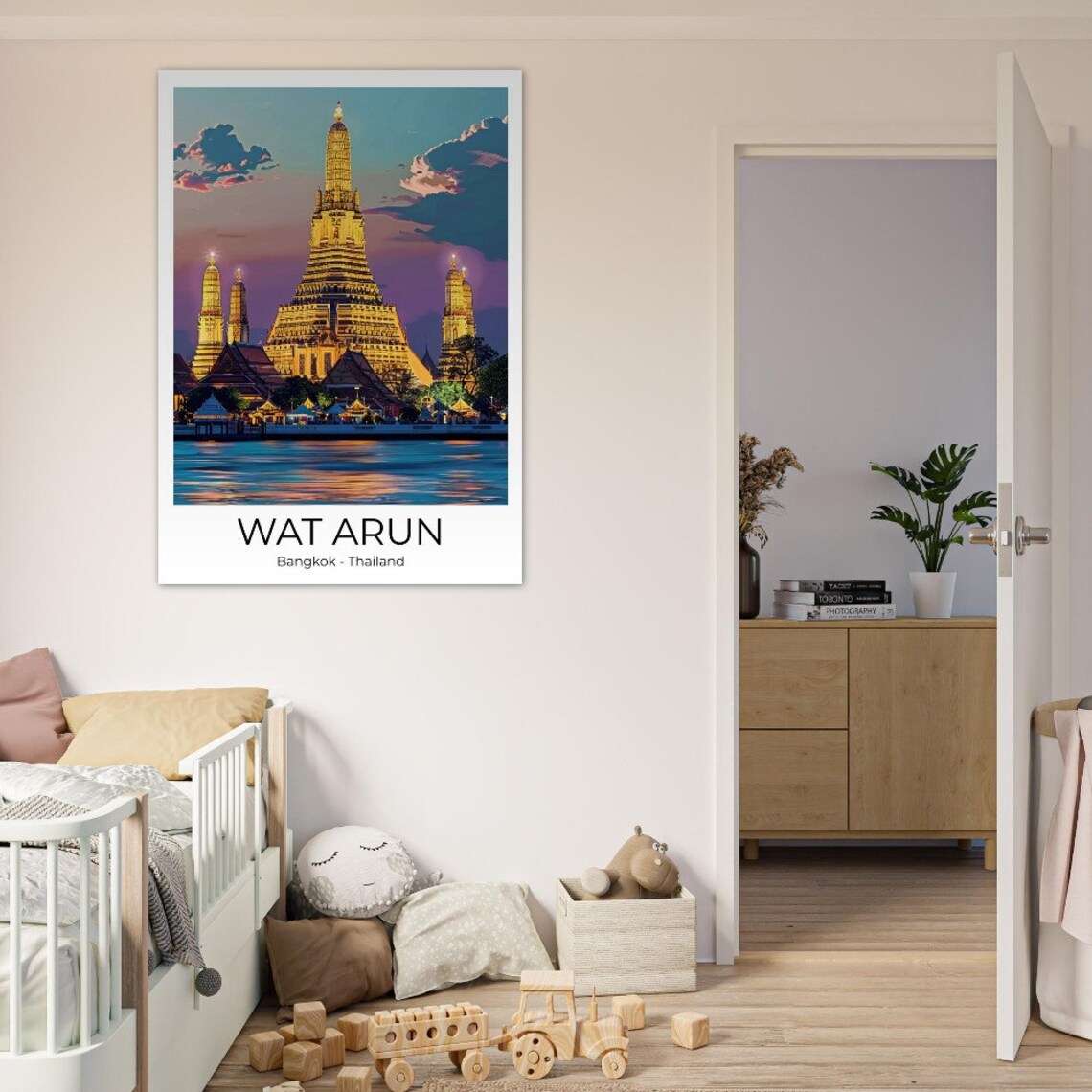 Wat Arun Bangkok Thailand Temple of Dawn River Sunset Poster - Image 4