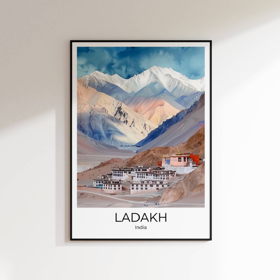 Ladakh Travel Poster Ladakh Watercolor Travel Print Ladakh Poster Wall Art Ladakh Ladakh Print - Image 2