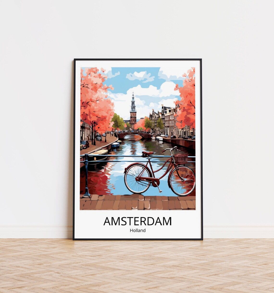 Amsterdam Travel Poster Amsterdam City Print Holland Travel Poster Amsterdam Gift Amsterdam Souvenir Amsterdam Wall Decoration City Print - Image 4