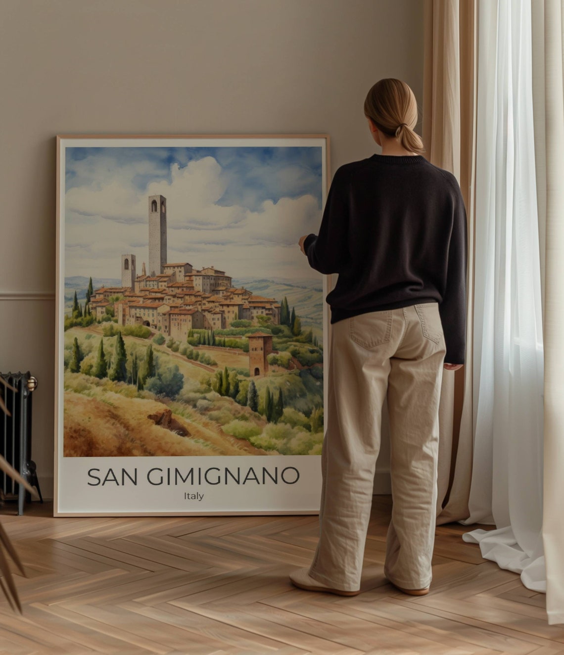 San Gimignano Italy Travel Poster San Gimignano Travel Memory Italy Travel Poster San Gimignano Travel Print Italy Art - Image 4