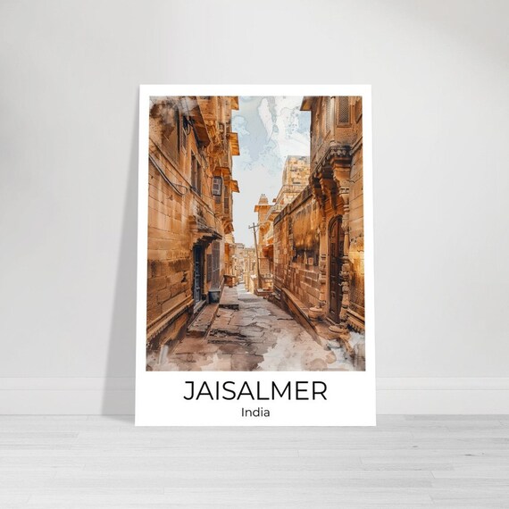 Jaisalmer Travel Poster Rajasthan Jaisalmer Travel Print Jaisalmer Watercolor Poster Wall Art India Rajasthan Print