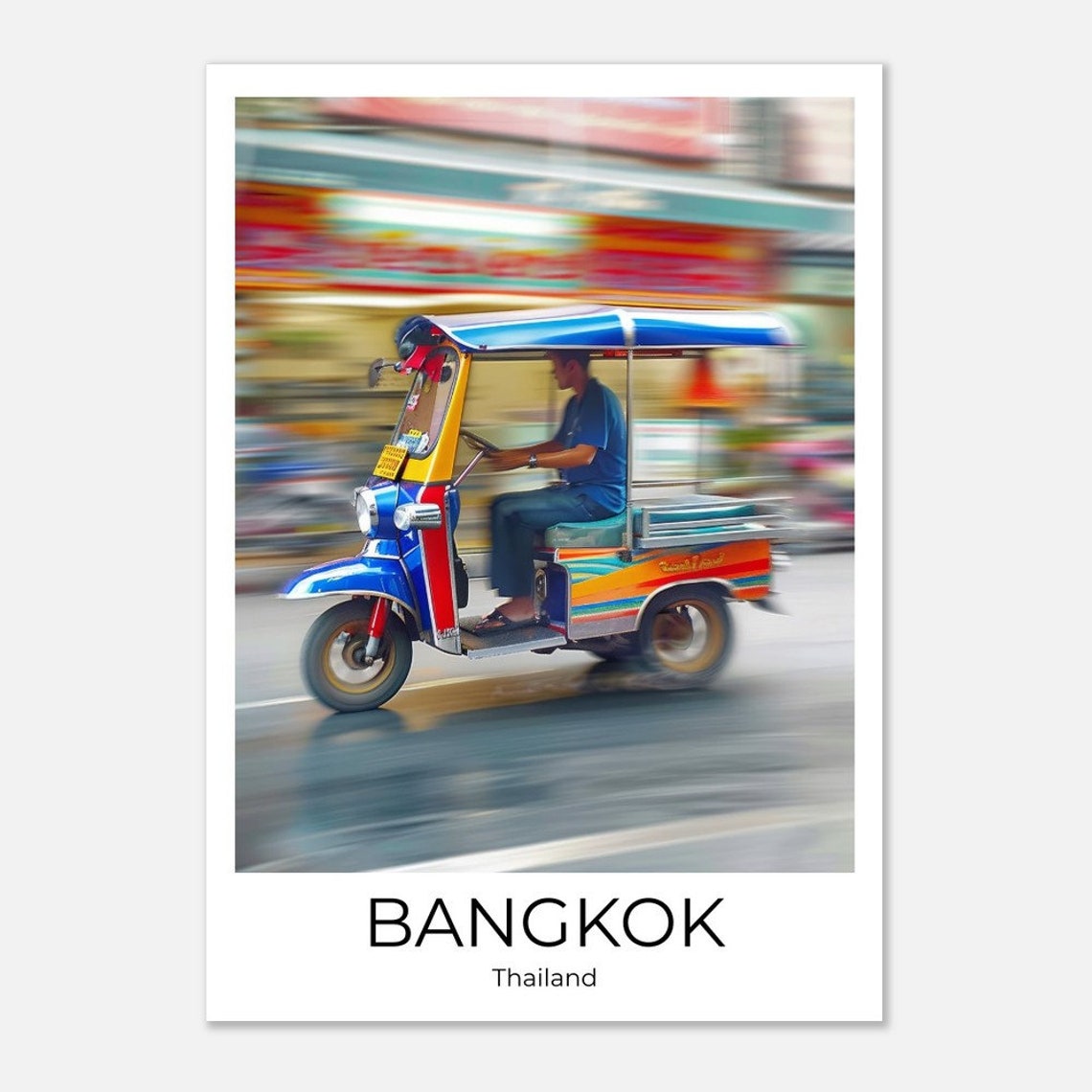 Bangkok Tuk Tuk Travel Poster Of Street Life At Bangkok Wall Art Bangkok Travel Thailand Bangkok Wall Decoration
