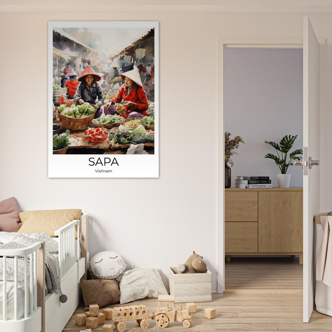 Sapa Watercolor Travel Poster Of Vietnam Wall Art Vietnam Travel Vietnam Sapa Wall Decoration - Image 4