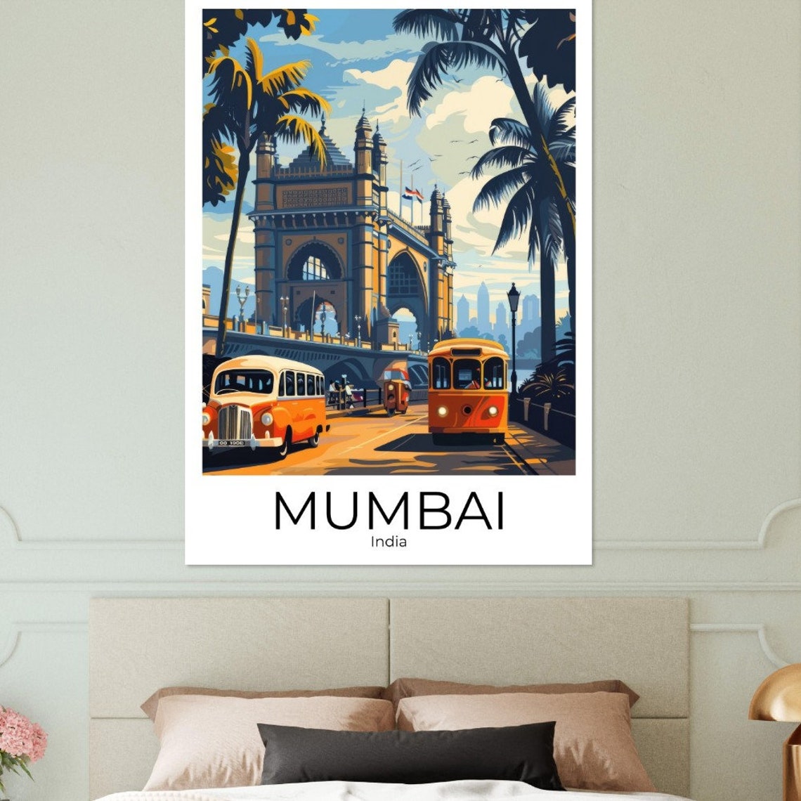 Mumbai India Travel Poster Mumbai Travel Print India Poster Wall Art India Mumbai Print Mumbai Gift Mumbai Travel Memorabilia - Image 3