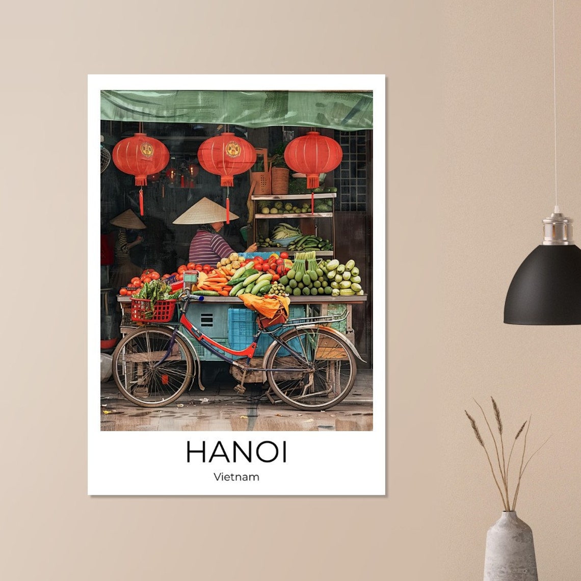 Hanoi Old Quarter Travel Poster Of Hanoi Wall Art Hanoi Travel Vietnam Hanoi Streetlife Hanoi Wall Decoration - Image 4