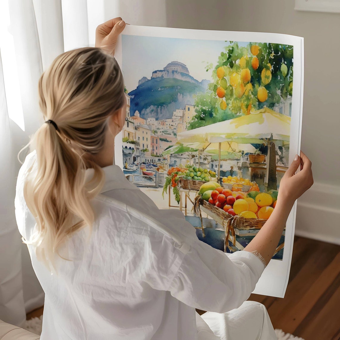 Amalfi Italy Travel Poster Amalfi Market Wall Art Italy Travel Print Amalfi Market Wall Decoration - Image 4