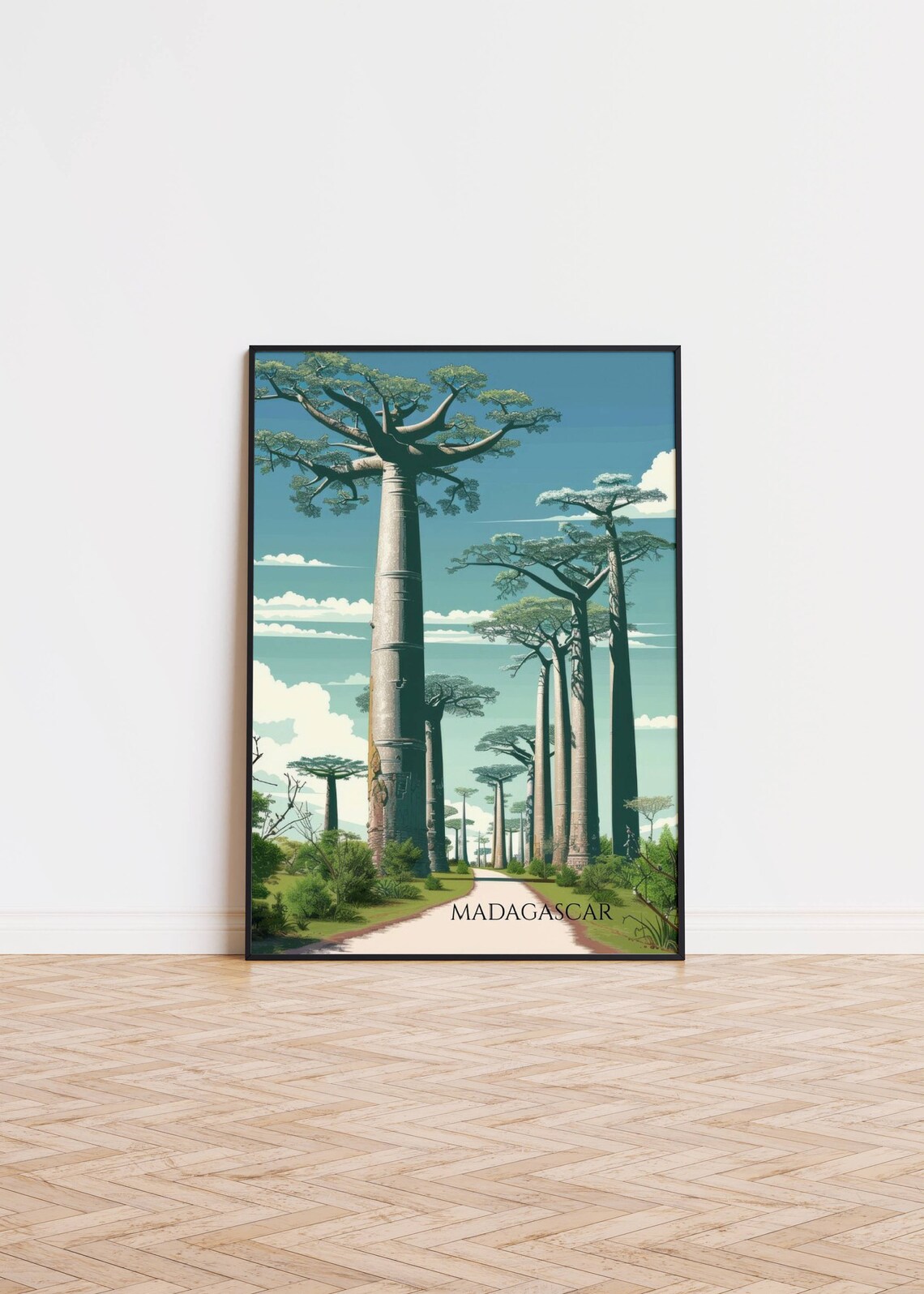 Madagascar Avenue of the Baobabs Giant Trees Savannah Road Art Poster - Image 2