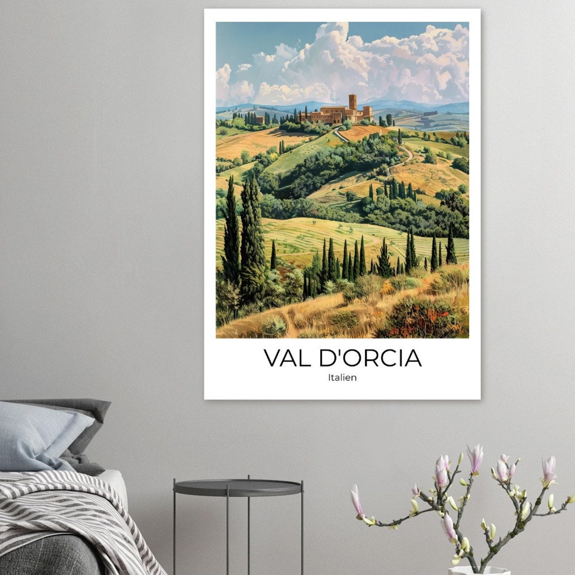 Val d'Orcia Rolling Tuscan Hills and Cypress Italy Travel Poster - Image 3