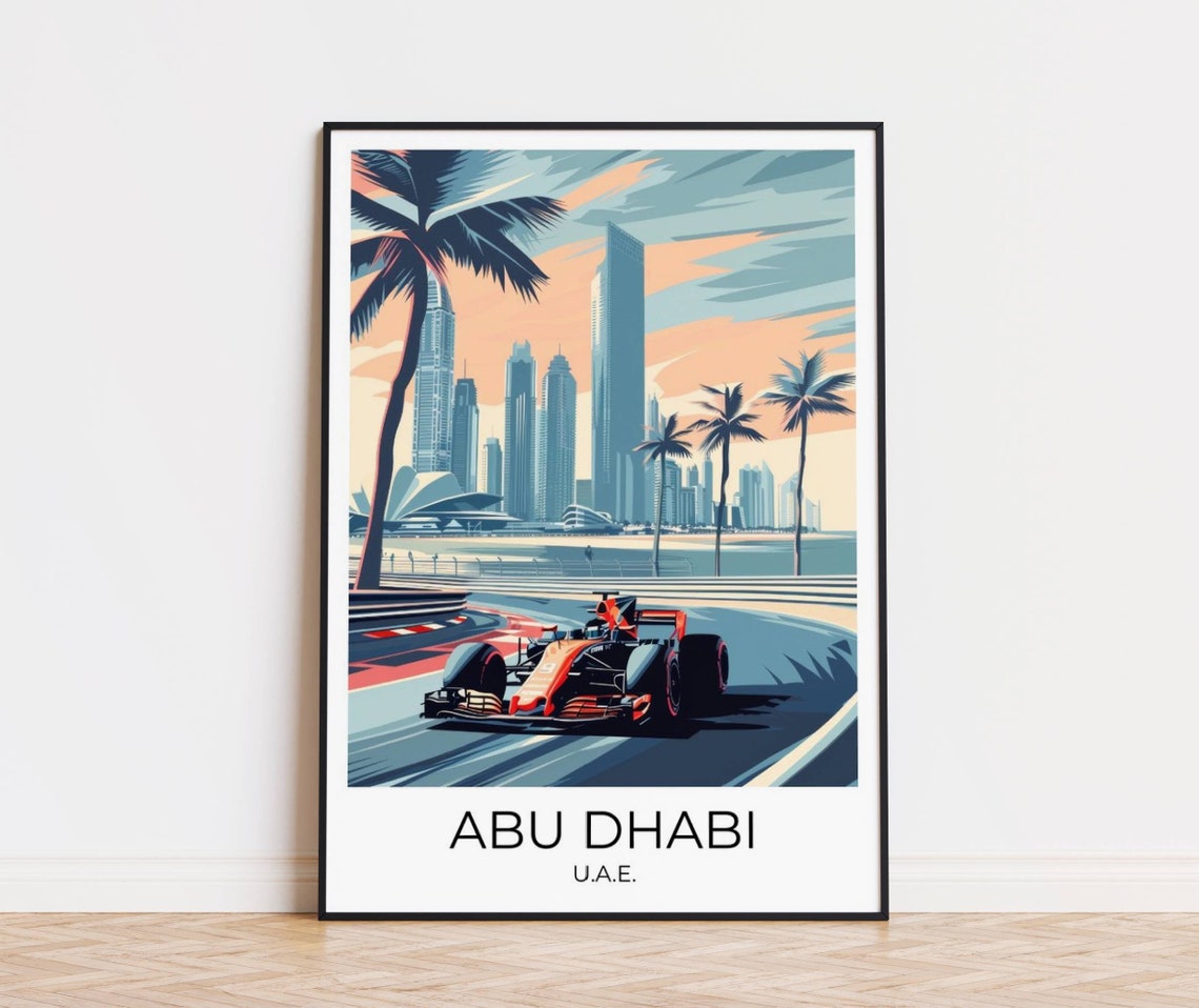 Abu Dhabi UAE Formula One Grand Prix Circuit Art Travel Poster