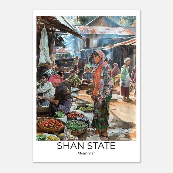 Inle Lake Myanmar Travel Poster Myanmar Myanmar Wall Art Travel Print Myanmar Home Decor Myanmar