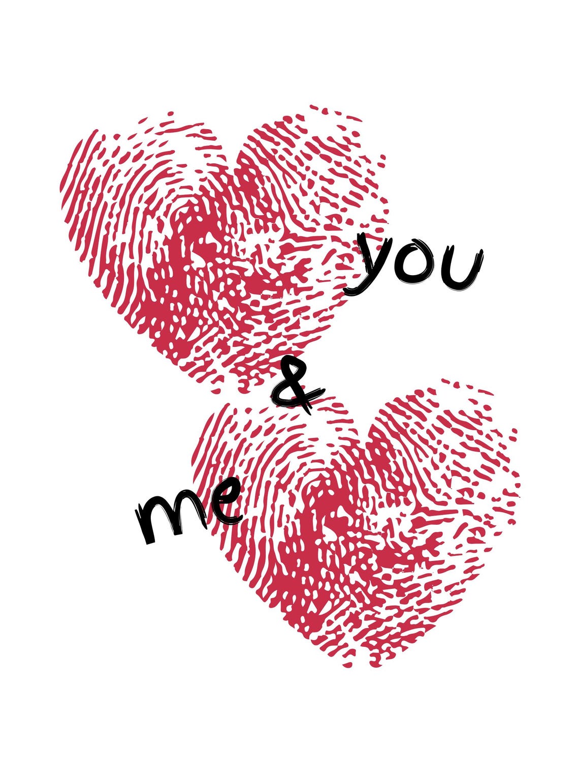 You Me Valentine Heart Art Print - Image 3