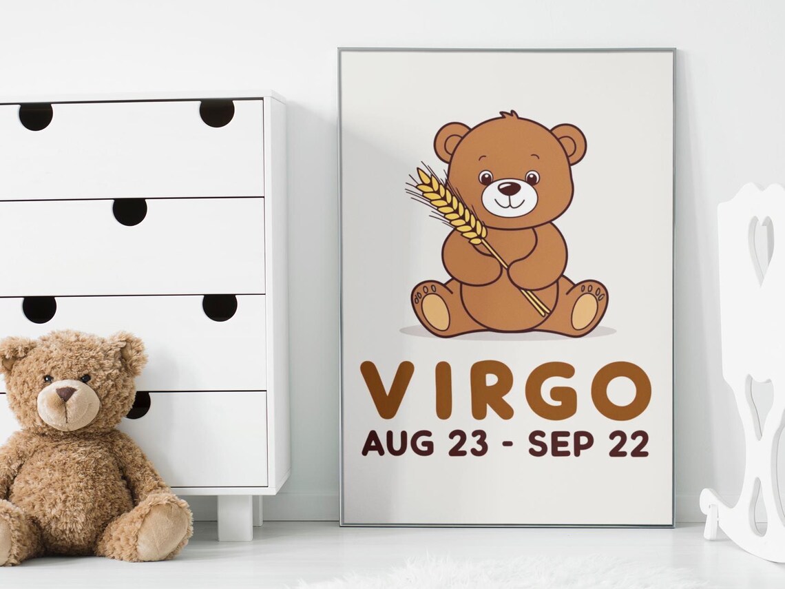 Virgo Zodiac Sign, Nursery Decor Art Print