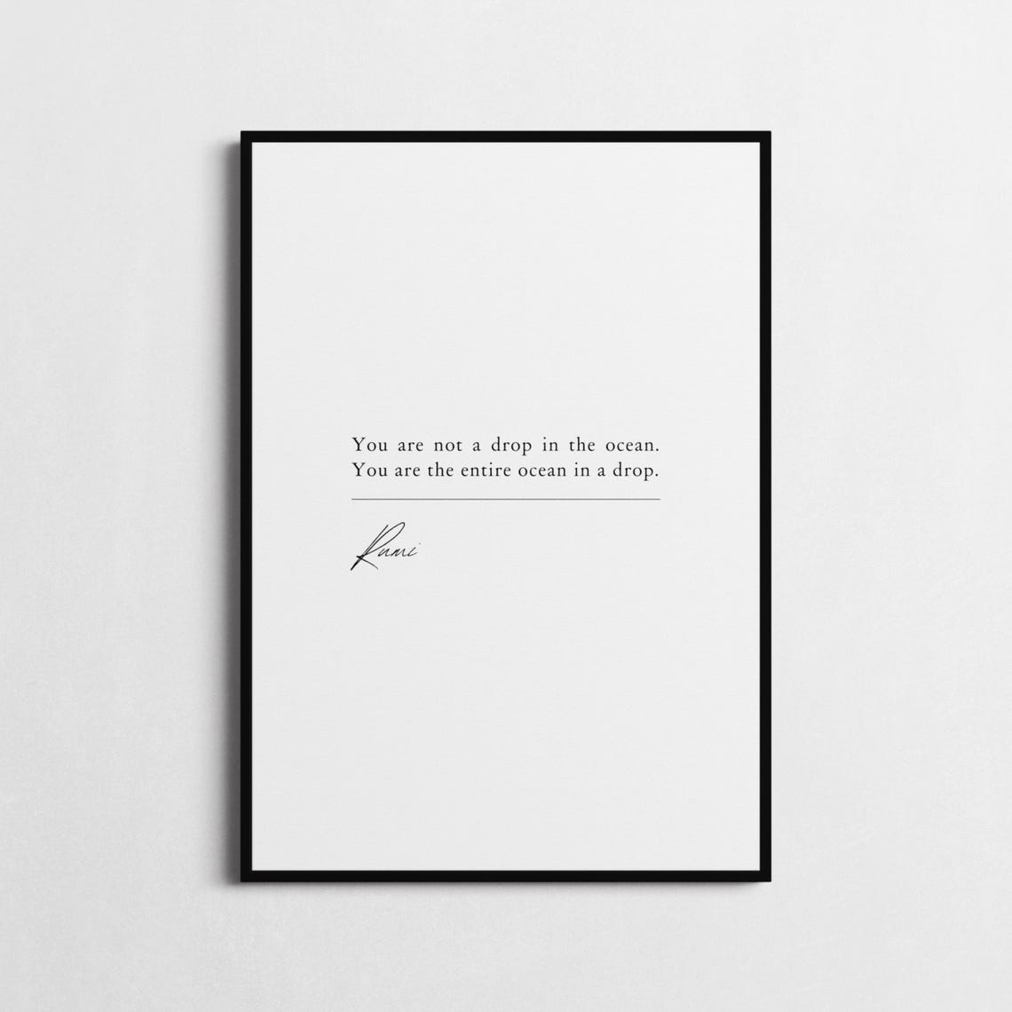 Rumi You Are Not A Drop In The Ocean Quote Poster Entire Ocean Drop - Image 3