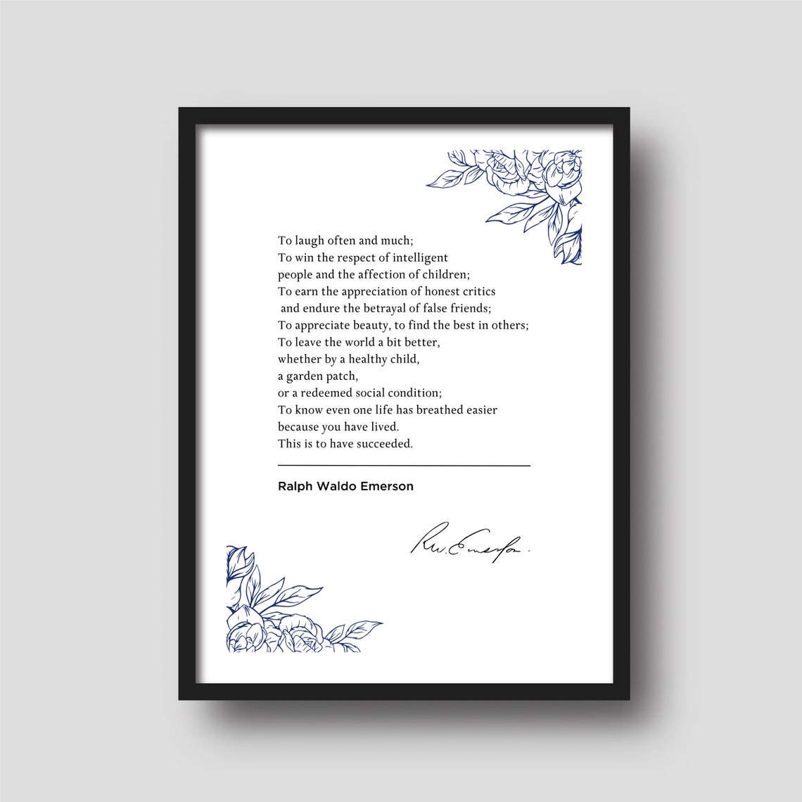 Ralph Waldo Emerson To Laugh Often And Much Minimalist Quote Poster - Image 3