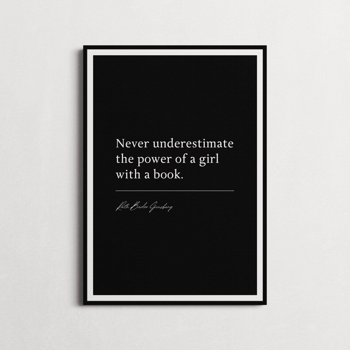 Ruth Bader Ginsburg Girl With A Book Feminist Quote Art Poster - Image 5