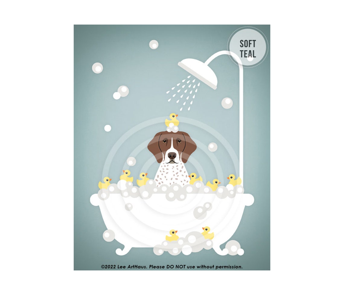 German Shorthaired Pointer Bubble Bath Rubber Duckies Dog Poster - Image 4