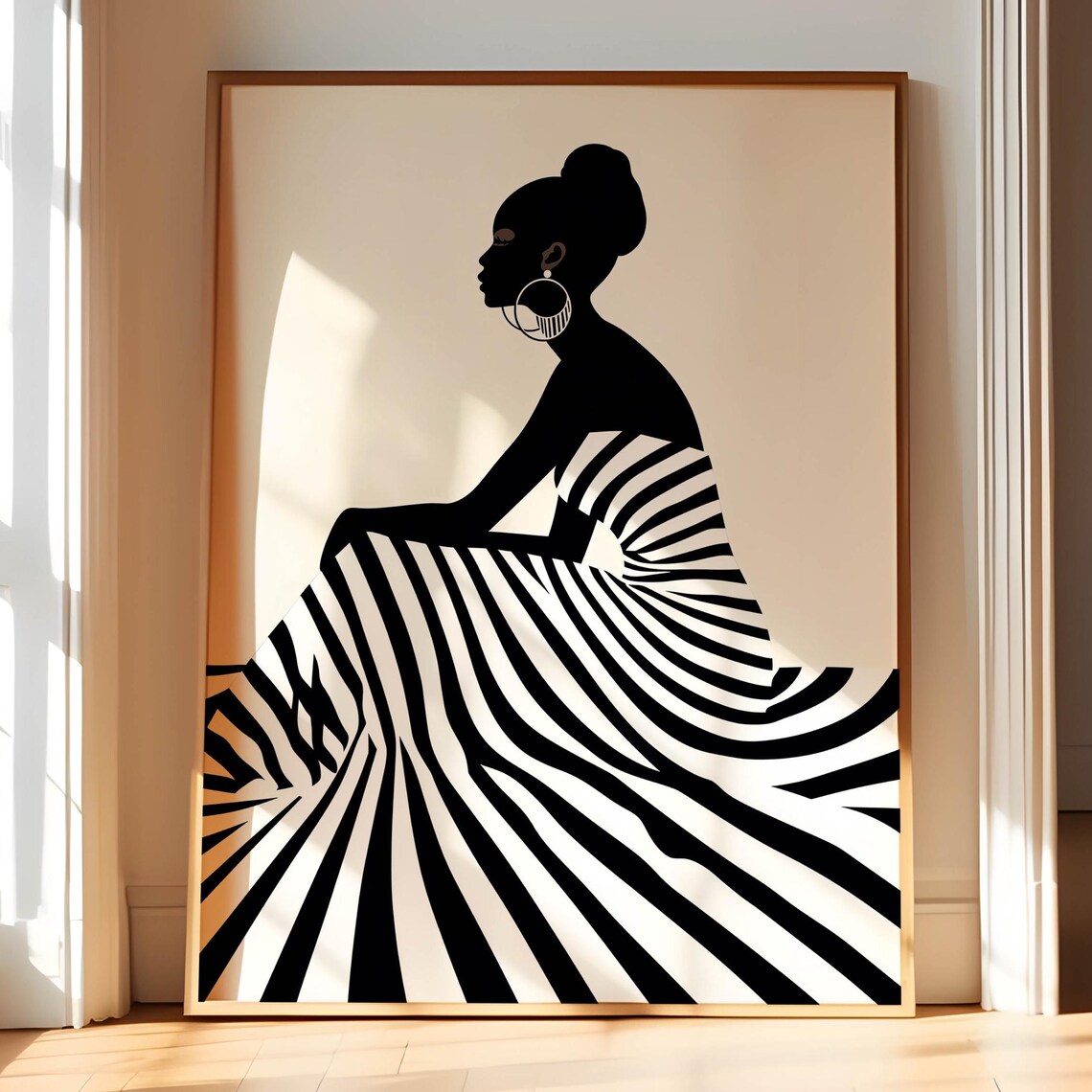 African Black Women Minimalist Art Print