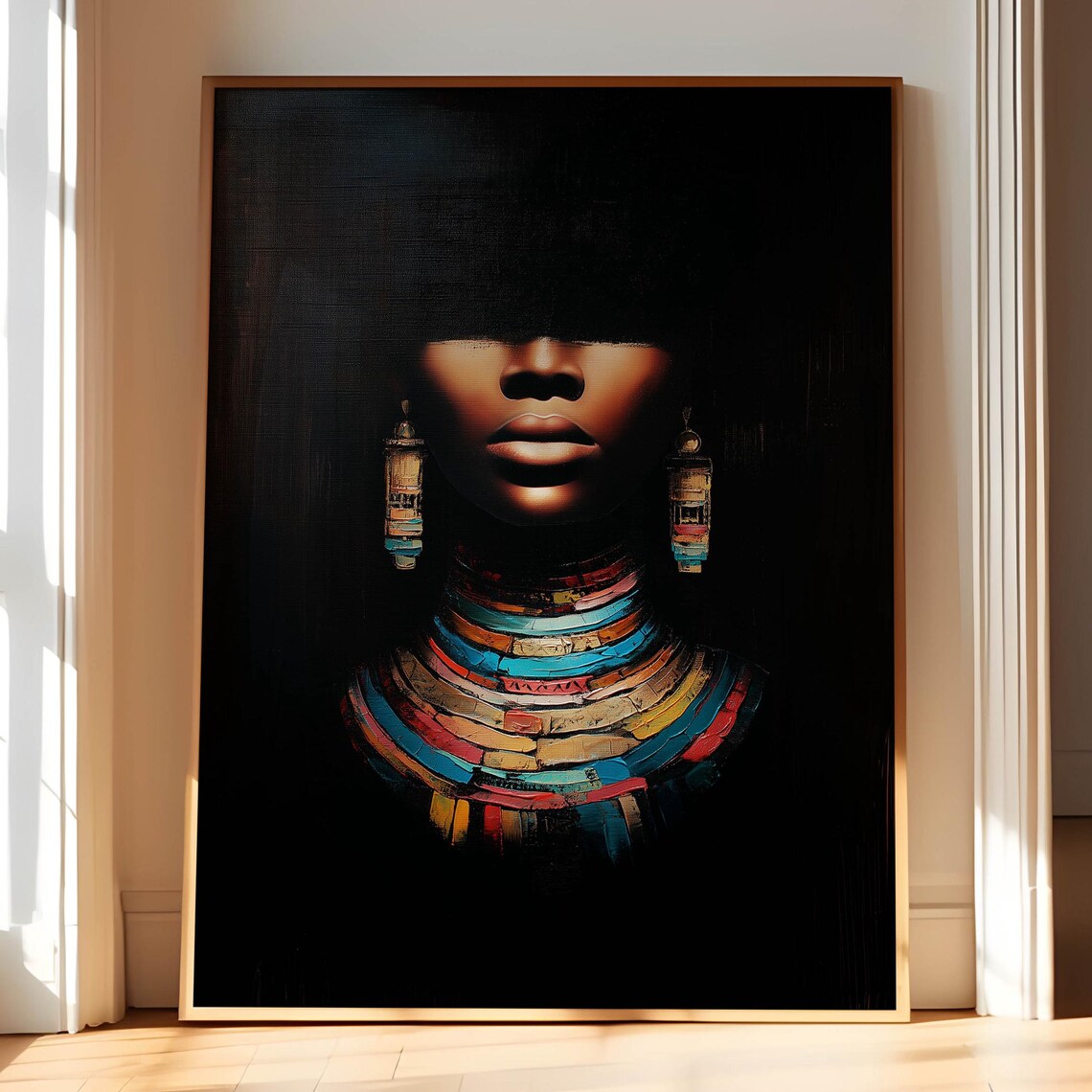 African Black Art Woman Poster Print, Cultural Decor