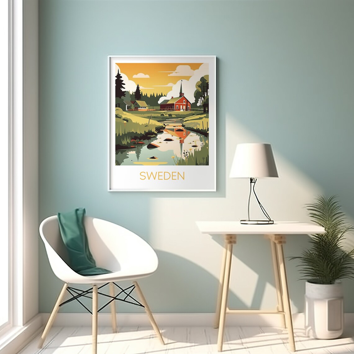 Sweden Travel Poster Art Print, Europe Wall Decor - Image 2