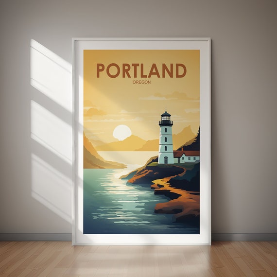 Portland Poster Wall Art Wanderlust Gift Holiday Travel Gift Gift For Her Gift For Him Holiday Gift