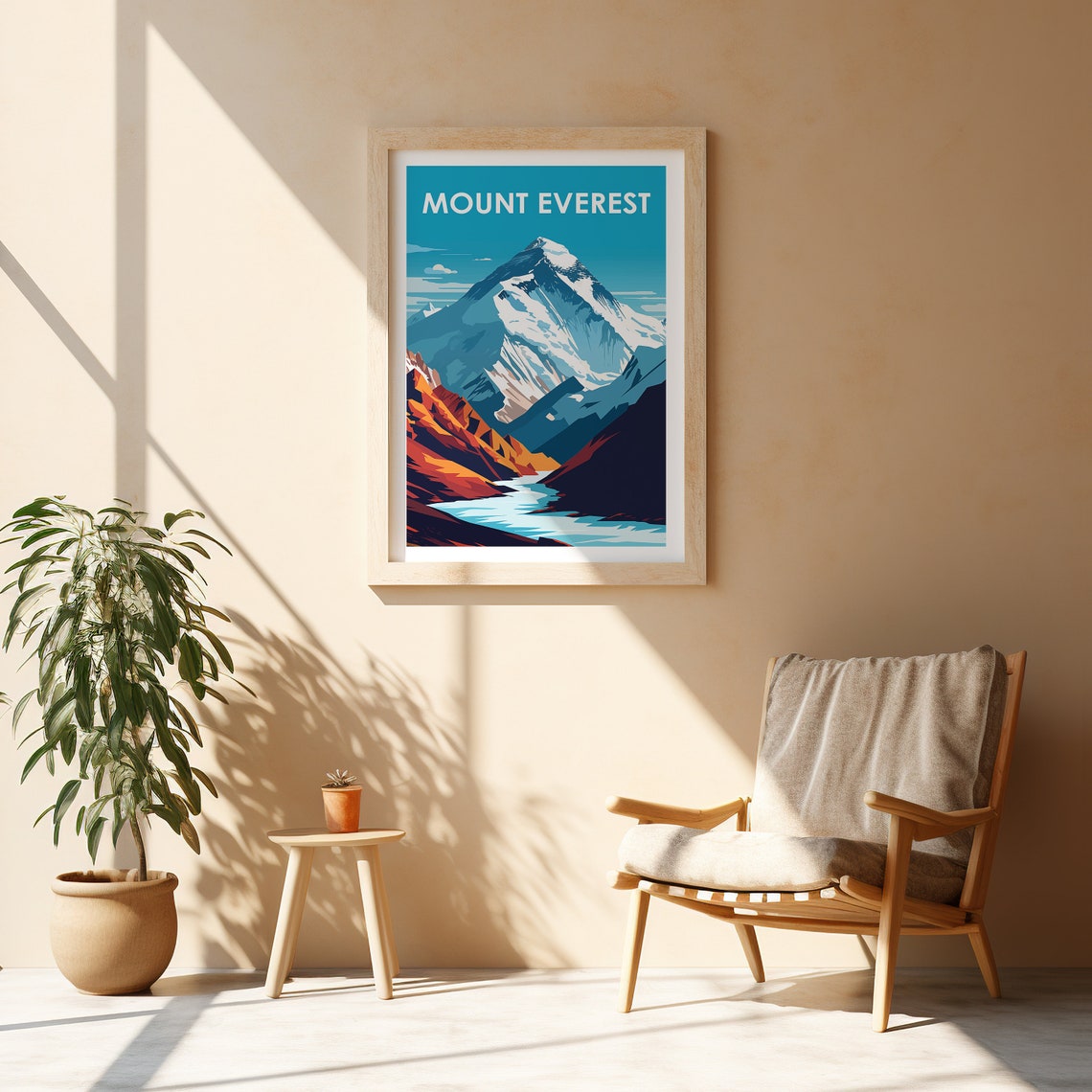 Mount Everest Snow Capped Peak Himalayan Majesty Travel Poster - Image 2