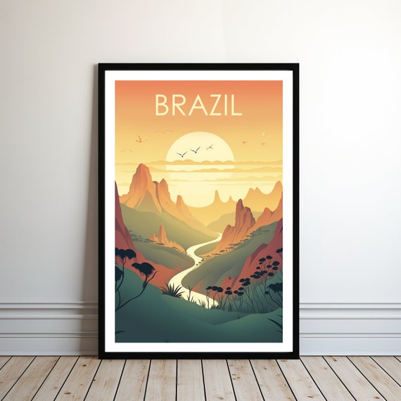 Brazil Poster Country Art Travel Poster Home Decor Wall Art Home Decor Art Lover Art Gift For Her Gift For Him