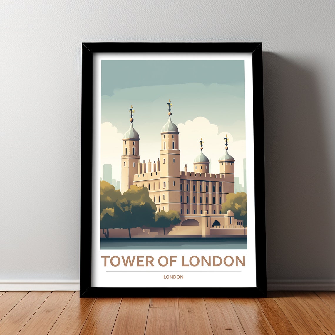 Tower of London Historic Castle Thames River Landmark Poster