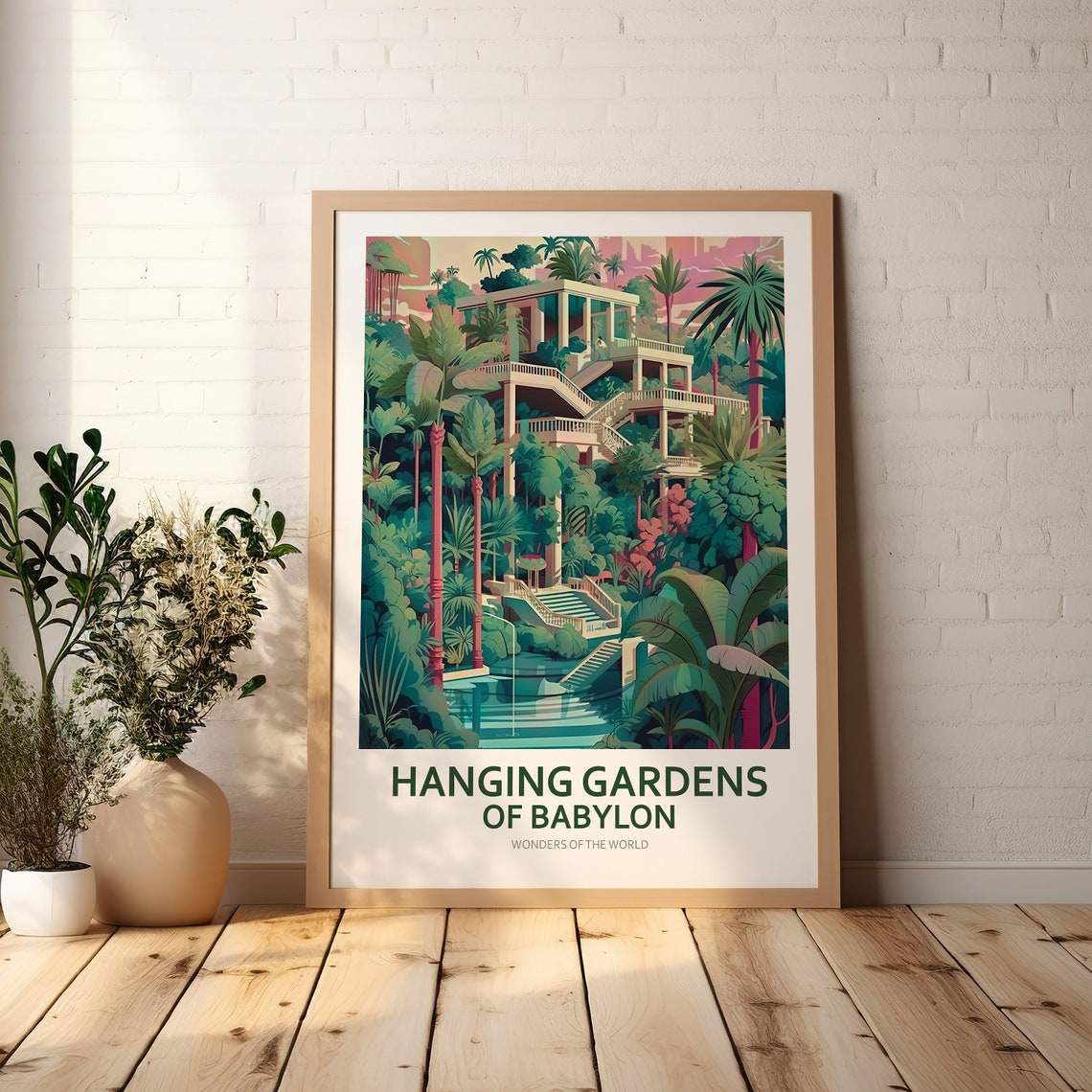 Hanging Gardens Of Babylon Poster Wall Art Instant Downloads Beautiful Gift Home Decor Gift For Her Gift For Him