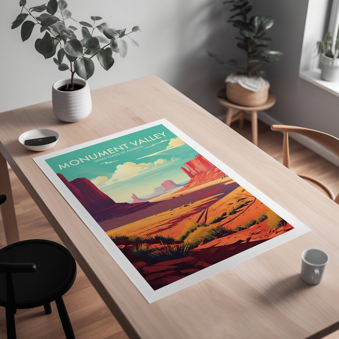 Monument Valley Travel Poster, Desert Landmark Art - Image 2