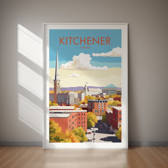 Kitchener Travel Poster Canada Poster Easy Print Travel Poster Gift Wall Art Hiking Gift For Her Gift For Him
