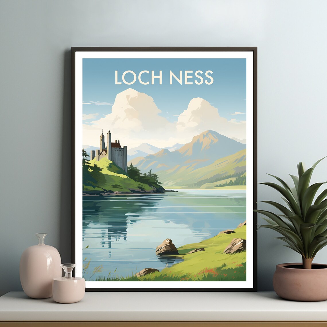 Loch Ness Travel Poster, Scotland Travel Poster
