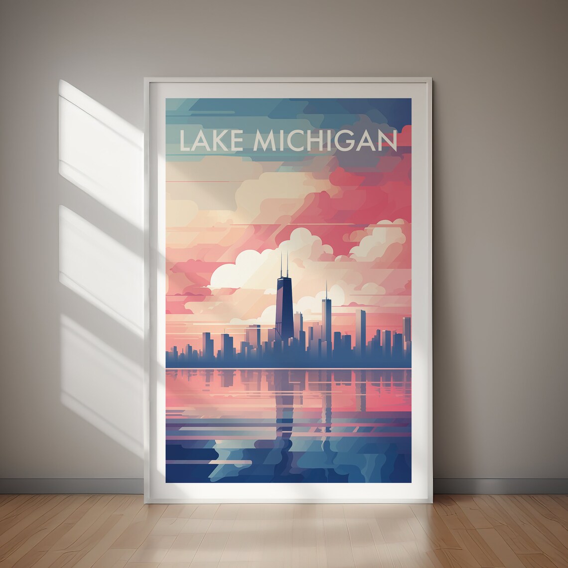 Lake Michigan Travel Poster, Wall Art Print