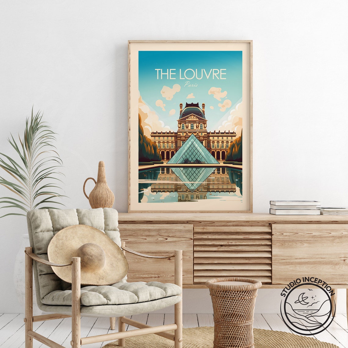 The Louvre Paris Museum Pyramid Palace Classic Style Art Poster - Image 2