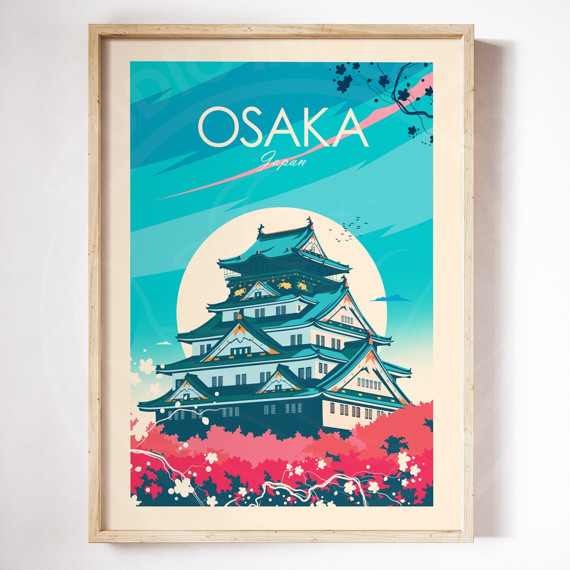 Osaka Japan Travel Poster, Wedding Gift Art Print - Image 3