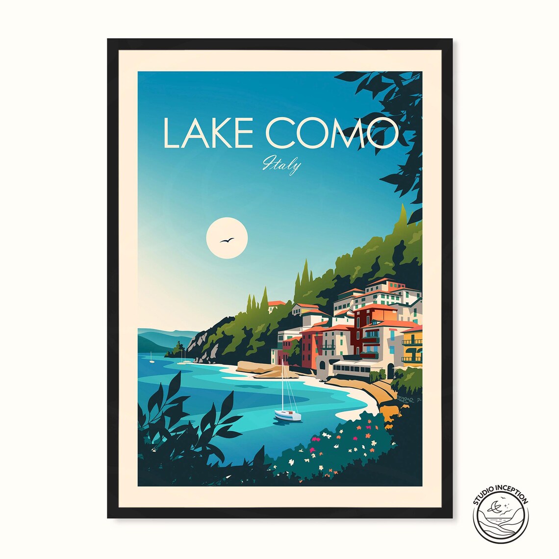 Amalfi Coast Vintage Travel Poster