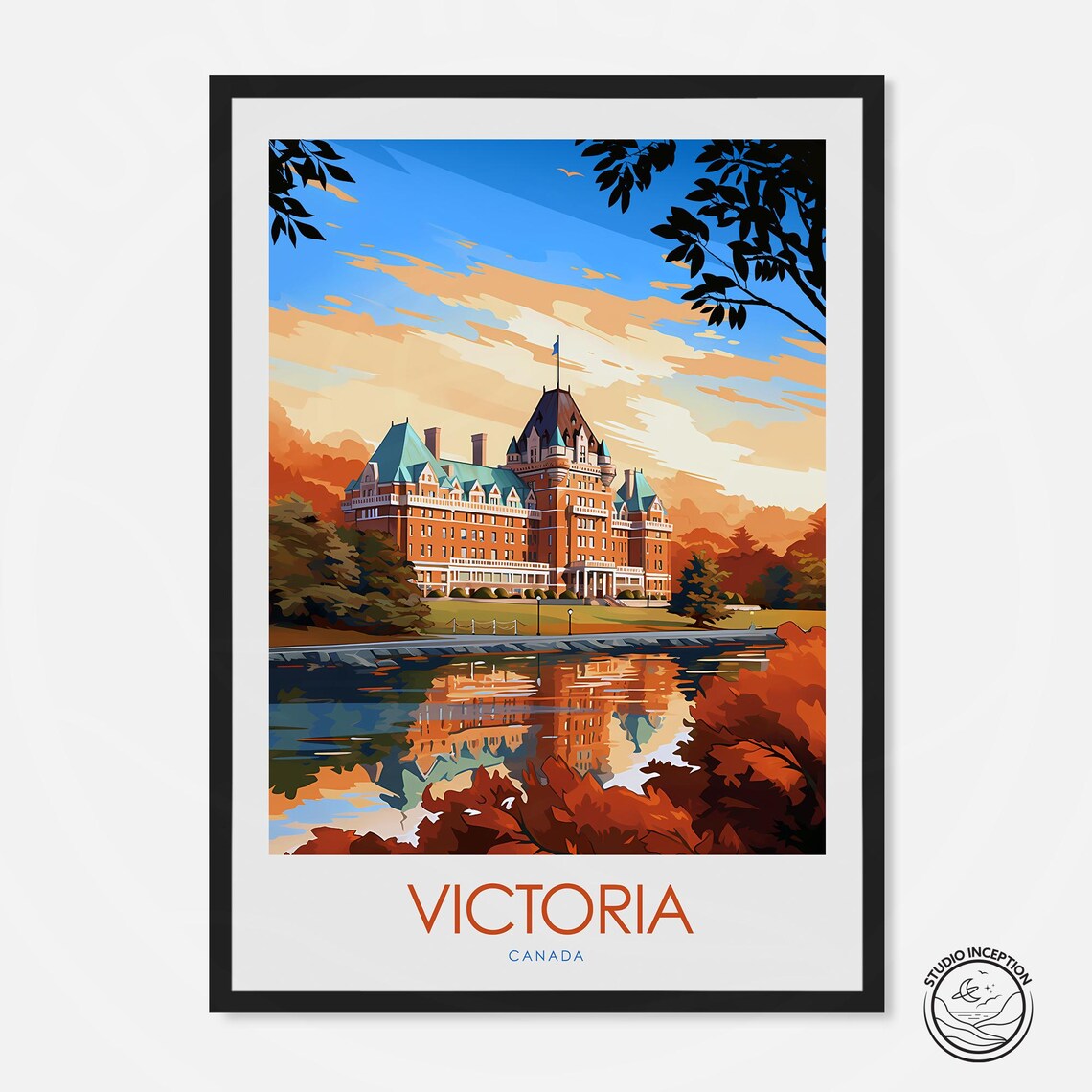 Victoria Canada Travel Poster, Art Print