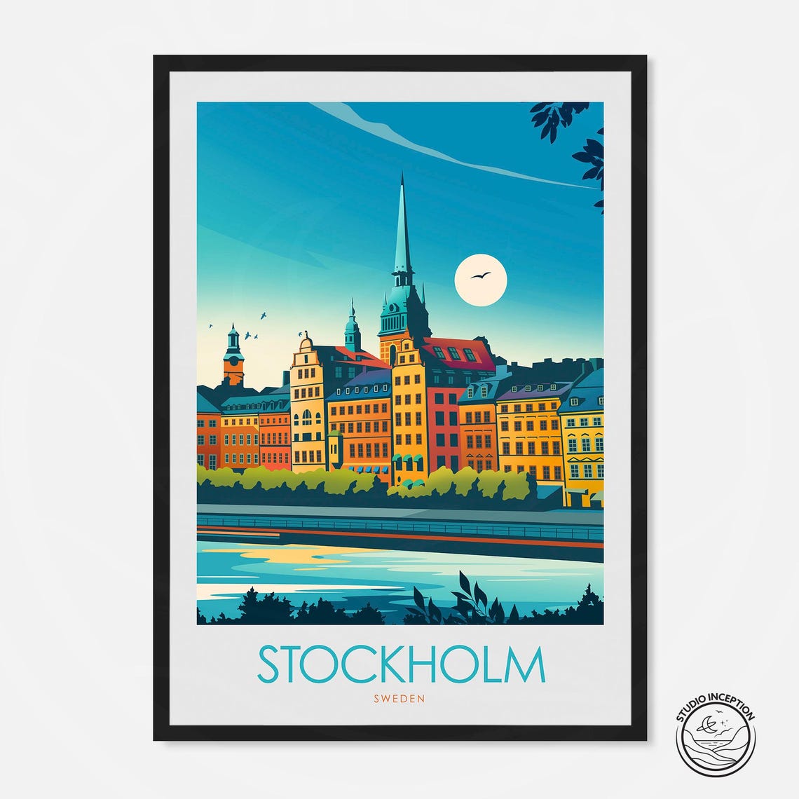 Stockholm Travel Print Stockholm Travel Poster Sweden Home Decor Sweden Travel Art Stockholm Print Wall Art Sweden Gift
