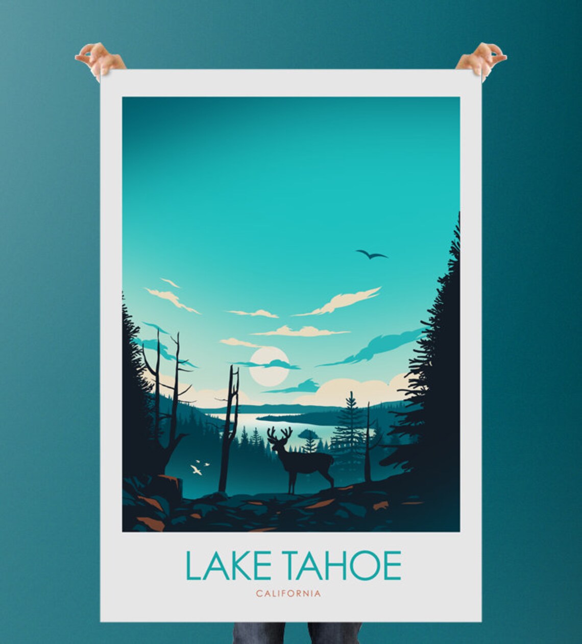 Lake Tahoe Travel Poster, Travel Prints Art Print - Image 2