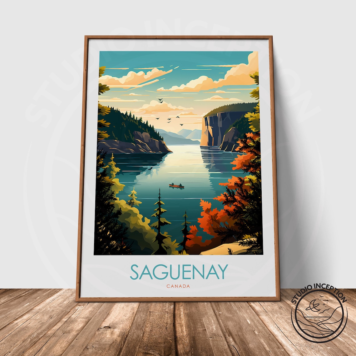 Saguenay Fjord Canada Travel Poster, Quebec Art Print - Image 3