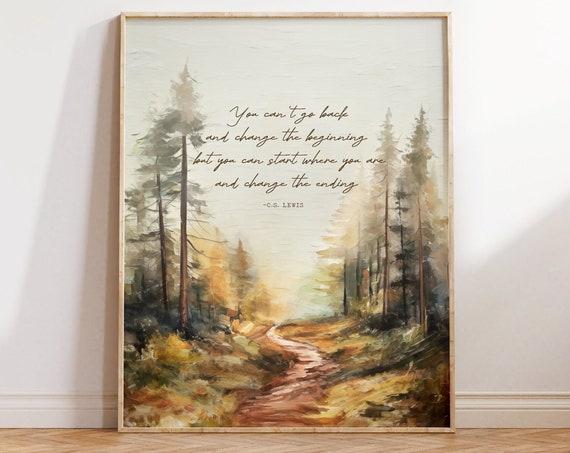 C.S. Lewis Quote Art Print, Inspirational Typography