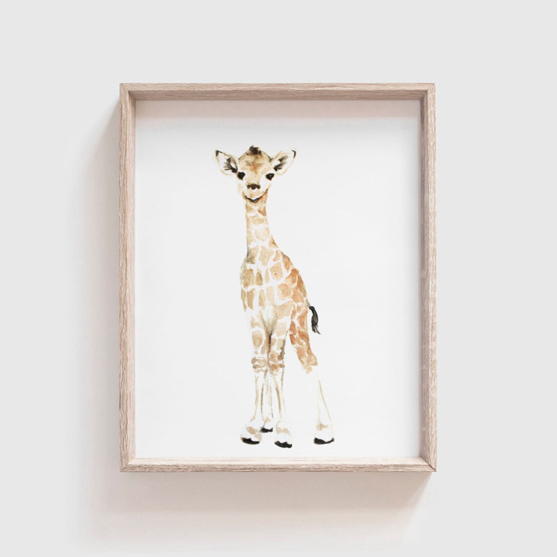 Giraffe Art Print, Safari Watercolor Baby Giraffe