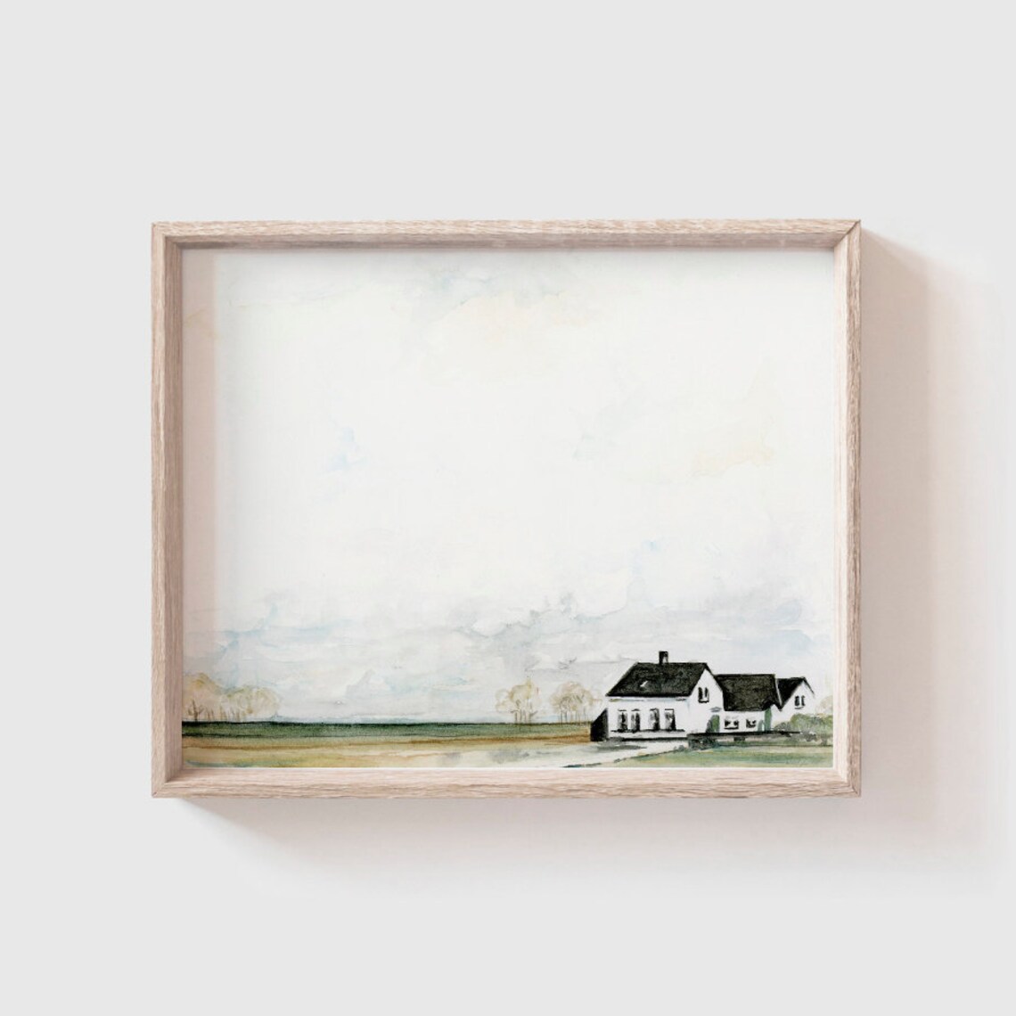 Farmhouse No. 1 Watercolor Print, Rustic Decor