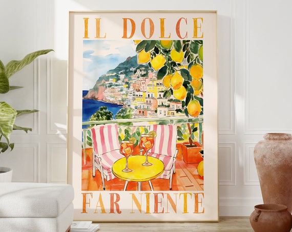 Dolce Far Niente Spritz Italy Travel Poster