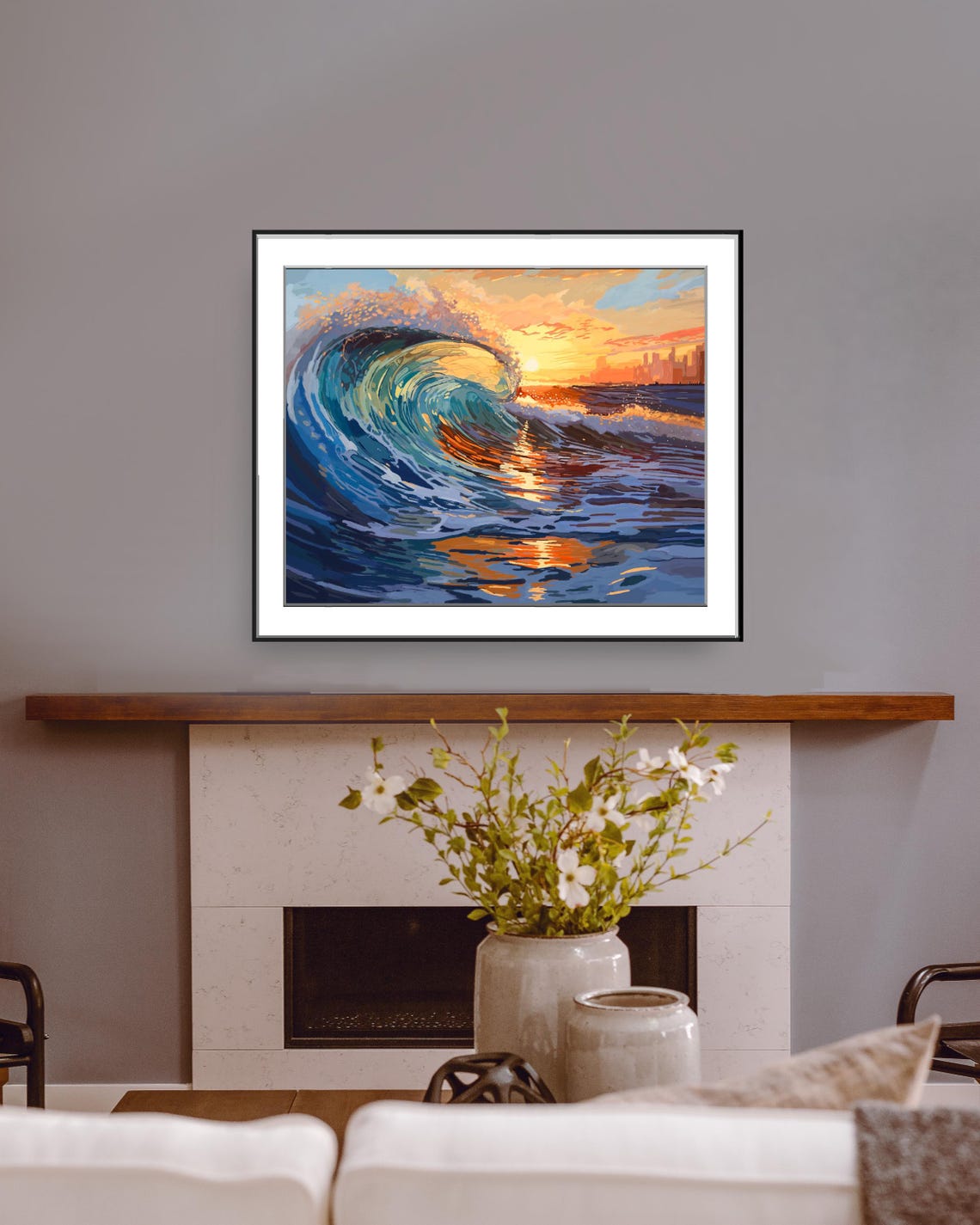 The Curl Dramatic Wave Beach Art Print - Image 5