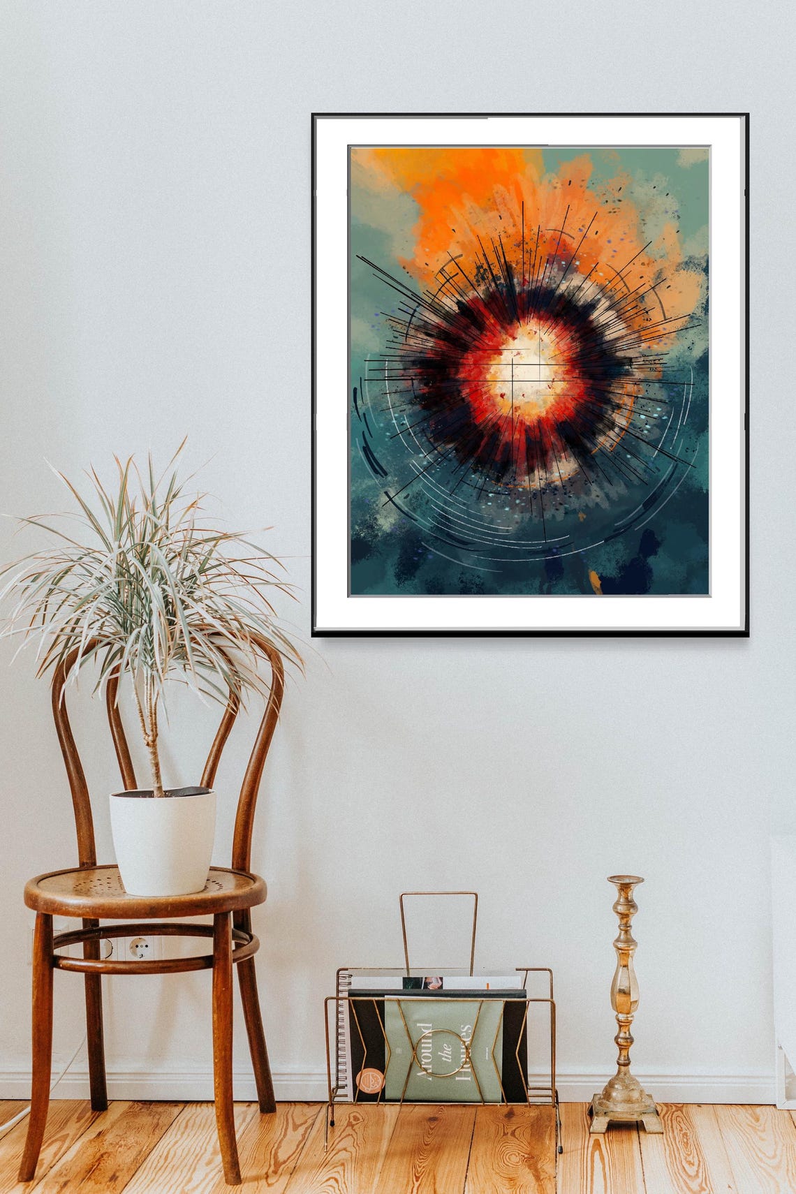 Circular Motion Red Explosion Abstract Black Hole Art Poster - Image 5