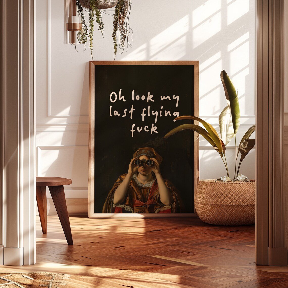 Oh Look My Last Flying Fuck Binoculars Classical Painting Art Poster - Image 3